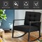 Costway Patio Rattan Rocker Chair Outdoor Glider Rocking Chair Cushion Lawn Navy\Black\Grey